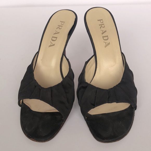 Prada Lucite Heels Mule Silk Brown/Pink - Picture 2 of 12